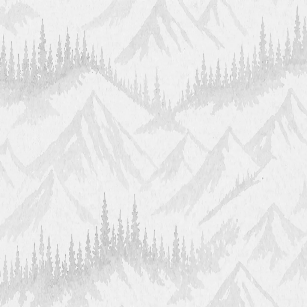 Watercolor mountain-range illustration — Kevin's title-section background for Priorities-style page heroes. Silhouetted Colorado peaks against a pale-cream sky, with a dark vertical gradient applied on top so the upper third reveals the mountains and the lower two-thirds reads as solid Forest for content legibility.